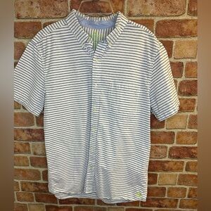 American Eagle SLIM FIT Blue/White Stripe SHORT SLEEVED 100% cotton size L